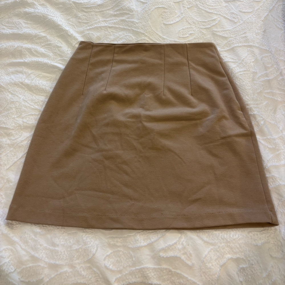 Oak + Fort Tan A-Line Skirt Mini - Picture 3 of 3